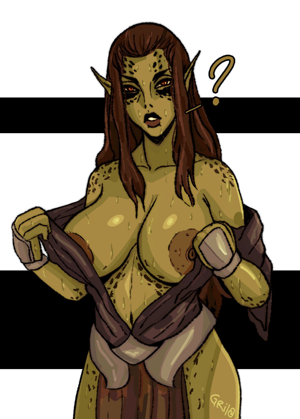 baldur's gate 3, big breasts, breasts, female, gith, githyanki, huge breasts, lae'zel, solidusgrilo, solo