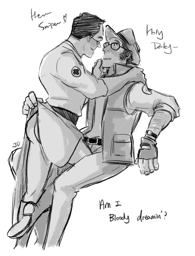 2boys, 2d, age difference, anal, ass, doctor sex, forced, forced exposure, gay, human, human male, human only, male, male only, male/male, manifestplastic, medic (team fortress 2), middle aged, middle aged male, middle aged man, multiple males, older dom younger sub, older male and younger male, sketch, sniper (team fortress 2), team fortress 2, teasing, valve corporation, yaoi, young, young male, young man, young man and old man