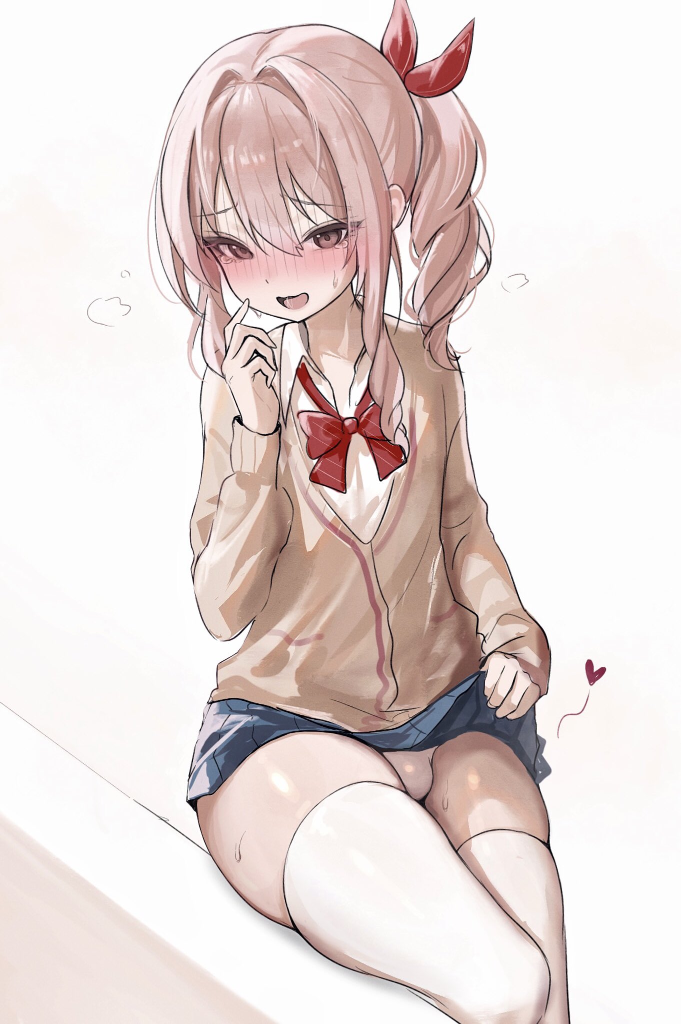 akiyama mizuki, azulasi, blush, bow ribbon, bow tie, bulge, pink hair, project sekai
