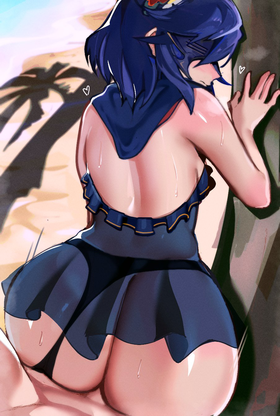 1boy, 1girls, 2d, anal, anal insertion, anal orgasm, anal penetration, ass, beach, big ass, big butt, blue hair, eye mask, fat ass, female, female focus, female orgasm, female penetrated, fire emblem, fire emblem awakening, fire emblem heroes, hi res, highres, huge ass, huge butt, light skin, light-skinned female, light-skinned male, looking pleasured, lucina (fire emblem), lucina (summer) (fire emblem), male, male penetrating, male penetrating female, male/female, mask, nintendo, orgasm, orgasm face, outdoor sex, outdoors, penis, penis in ass, rear view, roropull, sex, sex from behind, short hair, swimsuit, swimsuit aside, tagme, thick ass, thick butt, thick hips, tree, wide hips
