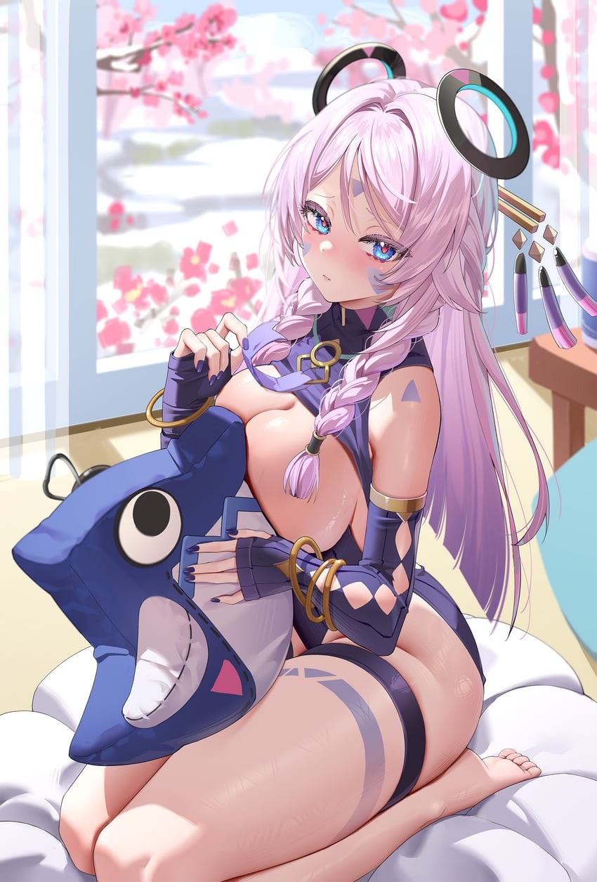 1girls, alternate breast size, breasts, citlali (genshin impact), female, genshin impact, kururu (qqqqq59508750), large breasts, looking at viewer, sideboob, solo, solo female, thick thighs, thighs