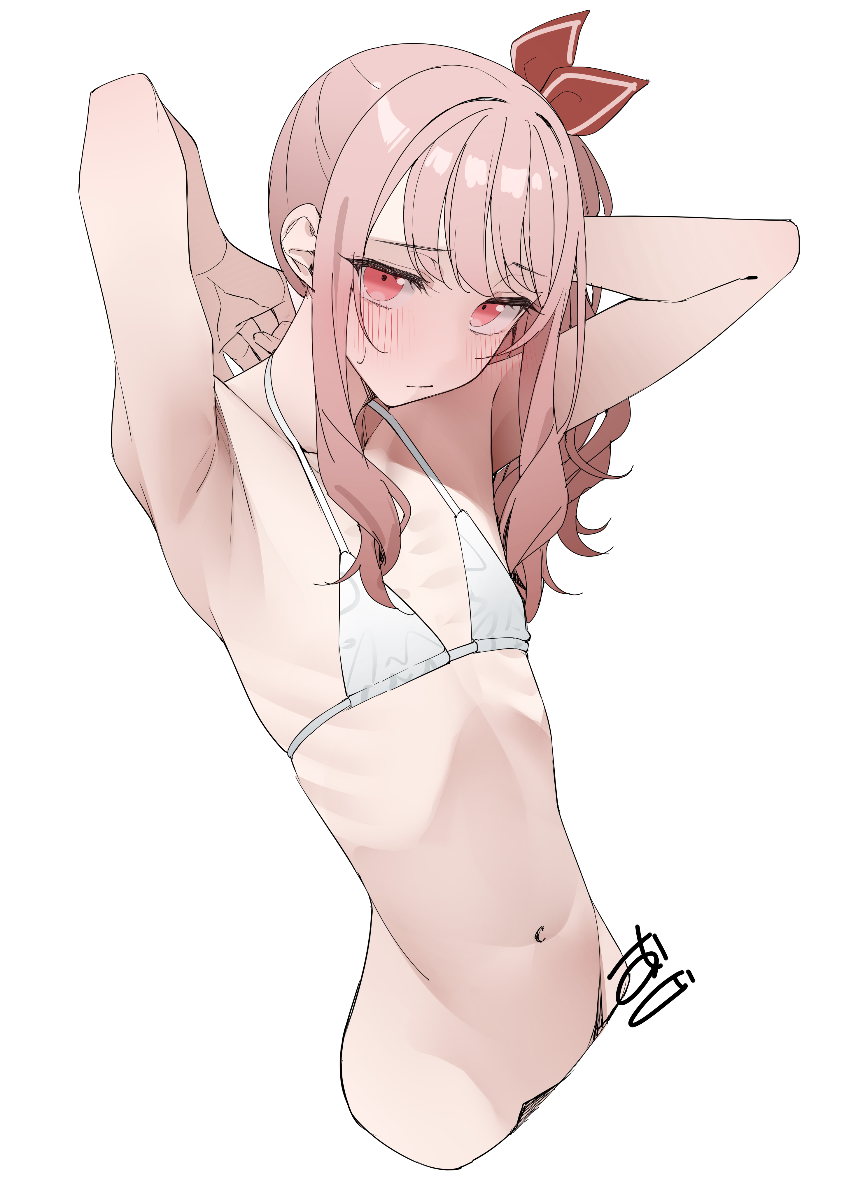 akiyama mizuki, bow ribbon, pink hair, project sekai, skinny
