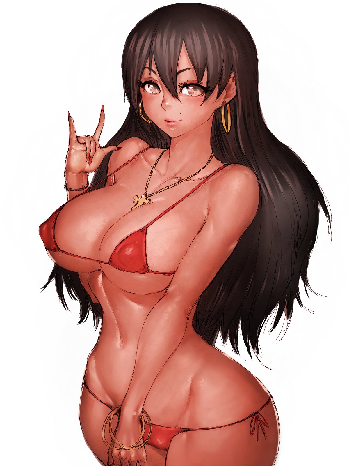 1girls big_breasts bikini breasts canvas_of_life_manga cleavage elenita female female_only fumio_(rsqkr) large_breasts looking_at_viewer solo