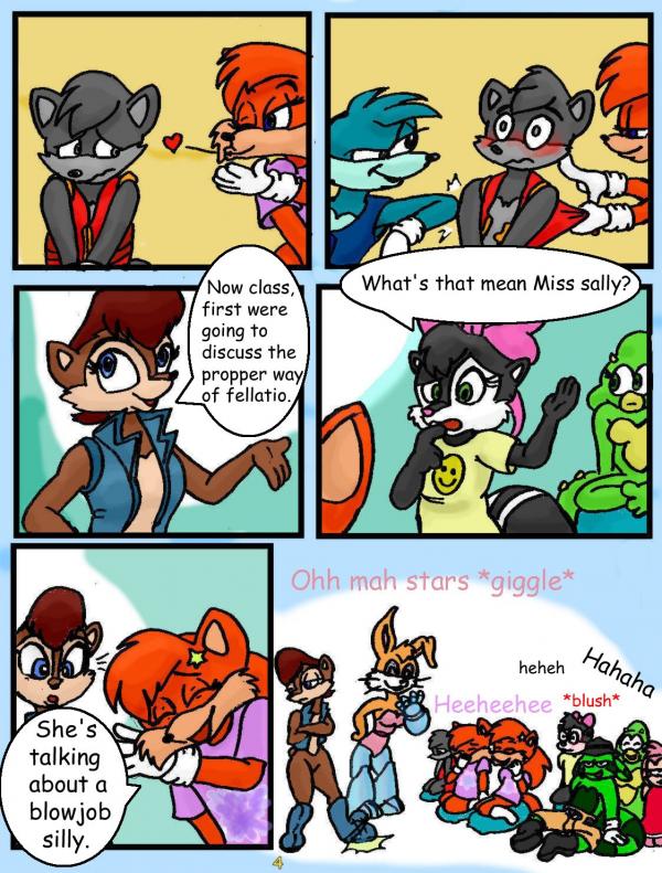 <3 ? age_difference amy_rose anthro archie_comics black_fur black_nose blowing_kiss blue_eyes blush bottomless breasts brown_fur brown_hair bunnie_rabbot canine chipmunk cleavage closed_eyes comic cybernetics cyborg embarrassed english_text eyelashes eyeshadow fbz female fox fur furry furry_only hairbow hand_on_hip heart hedgehog lagomorph large_breasts larger_female laughing leotard male mammal mobian_(species) multiple_females mustelid open_mouth orange_fur pillow rabbit rodent sally_acorn sega sitting size_difference skunk smaller_female smaller_male smile smiley_face sonic_(series) sonic_satam sonic_the_hedgehog_(archie) sonic_the_hedgehog_(comics) sonic_the_hedgehog_(series) speech_bubble standing straight_hair surprised t-shirt tail tails tan_fur teacher's_pets text two_tone_fur vest whiskers white_fur wide_eyed wink