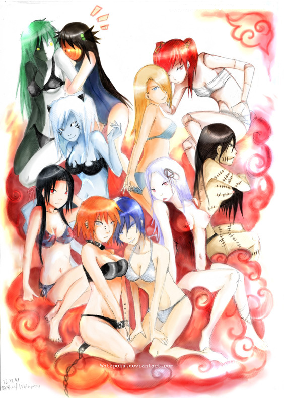 akatsuki_(naruto) bandage bandages big_breasts bikini black_hair blonde_hair blue_hair breasts cleavage corpse deidara doll_joints genderswap genderswap_(mtf) green_hair hidan hoshigaki_kisame kakuzu konan long_hair mask monster_girl naruto one-piece_swimsuit orange_hair pain_(naruto) patches red_hair rinnegan rule_63 sarashi sasori school_swimsuit short_hair straight_hair swimsuit tobi uchiha_itachi uchiha_obito watapoku zetsu