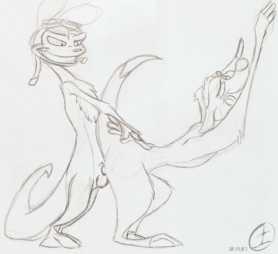 2007 crossover daxter disney jak_and_daxter male_only meerkat monochrome ottsel penis sketch testicles the_lion_king timon weaselgrease xyanth