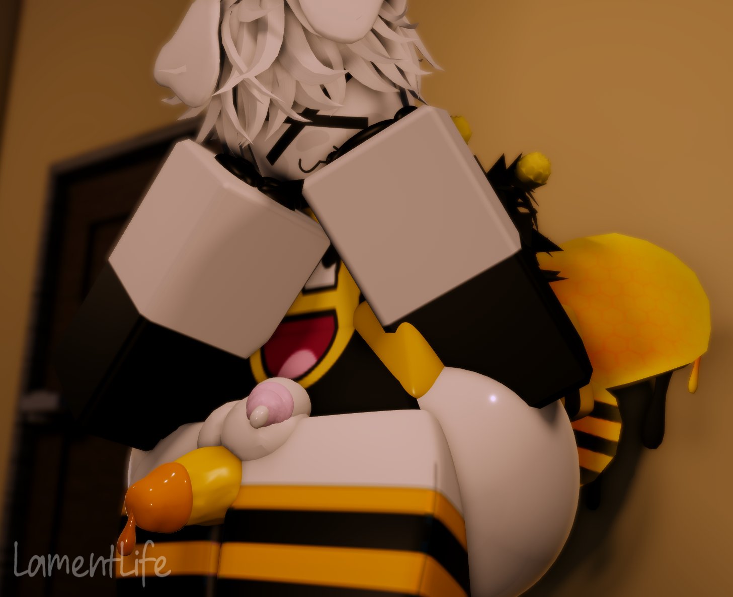 1boy, 1boys, 1femboy, 1femboys, 2025, 2boy, 2boys, 3d, 3d (artwork), 3d artwork, 3d model, ass, bee, big ass, big butt, bottomless, cock, collaboration, color, dick, duo, femboy, feminine, feminine male, furry, gay, gay sex, humanoid, image, image set, lamentlife, lamentlife (oc), legs, long hair, male, male only, penis, roblox, robloxian, sex, source request, thicc, thick, thick ass, thick legs, thick thighs, white body, white hair, wide hips