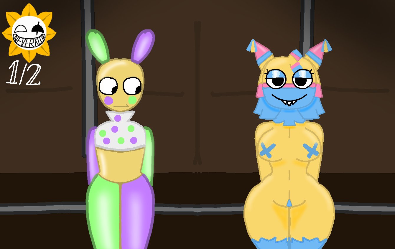 1boy, 1girls, 2025, 2d, 2d (artwork), 2d artwork, anthro, artist logo, artist name, bored expression, cat ears, cat girl, catgirl, dandy's world, dandys world, female, femboy, furry, furry female, furry male, gay, gay anal, gay male, gay sex, homosexual, homosexual male, homosexual sex, looey (dandy's world), male, male penetrated, male/male, rabbit ears, solo male, thick thighs, xxxloxy (artist), yaoi, yatta (dandy's world)