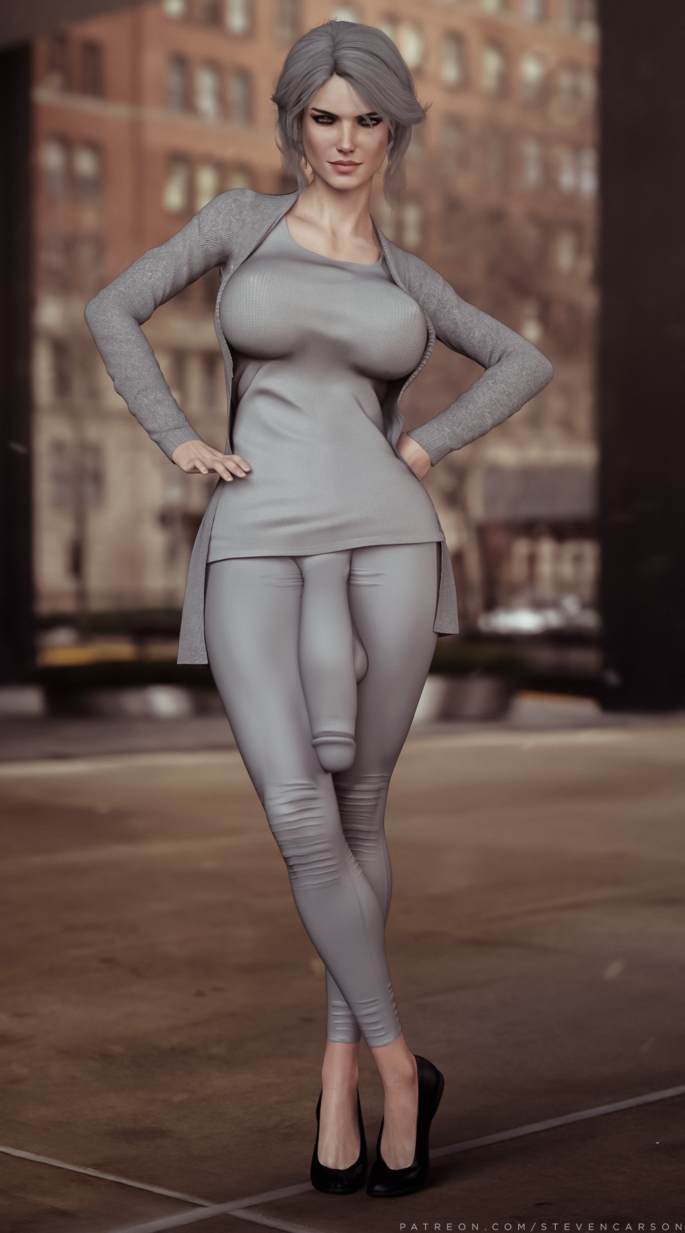 1futa, 3d, balls, balls bulge, balls under clothes, bimbo, breasts, bulge, cameltail, cd projekt red, ciri, clothing, cock sleeve (clothes), curvy, erect nipples, erection, erection under clothes, futa only, futanari, genitalwear, huge penis, impossible clothes, intersex, large balls, large breasts, looking at viewer, nipple bulge, nipples, penis, penis bulge, penis under clothes, realistic, solo, solo futa, stevencarson, the witcher (series), the witcher 3: wild hunt, wide hips