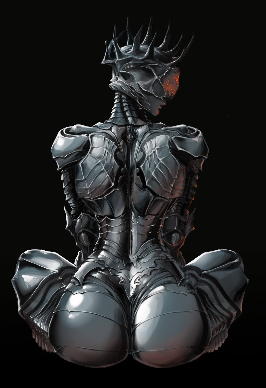 1girls, 2026, armor, armored body, armored female, ass, astralogy, back view, big ass, big butt, black background, butt, color, colored, curvaceous, curvaceous body, curvaceous female, curvaceous figure, curvaceous hips, curvy, curvy body, curvy female, curvy figure, curvy hips, female, hips, hourglass figure, huge ass, huge butt, large ass, large butt, massive ass, massive butt, mortal shell, mortal shell 2, muscle mommy, muscular, muscular female, pinup, proxima (mortal shell 2), seductive, seductive look, seductive pose, shiny, shiny armor, shiny ass, shiny butt, simple background, thick, thick ass, thick butt, thick hips, thick thighs, voluptuous, voluptuous female, wide hips