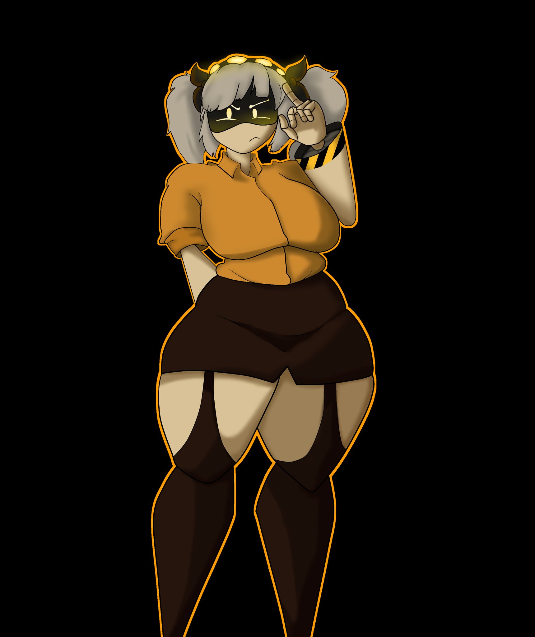 breasts, garter straps, honklion, j (murder drones), murder drones, thick thighs, wide hips