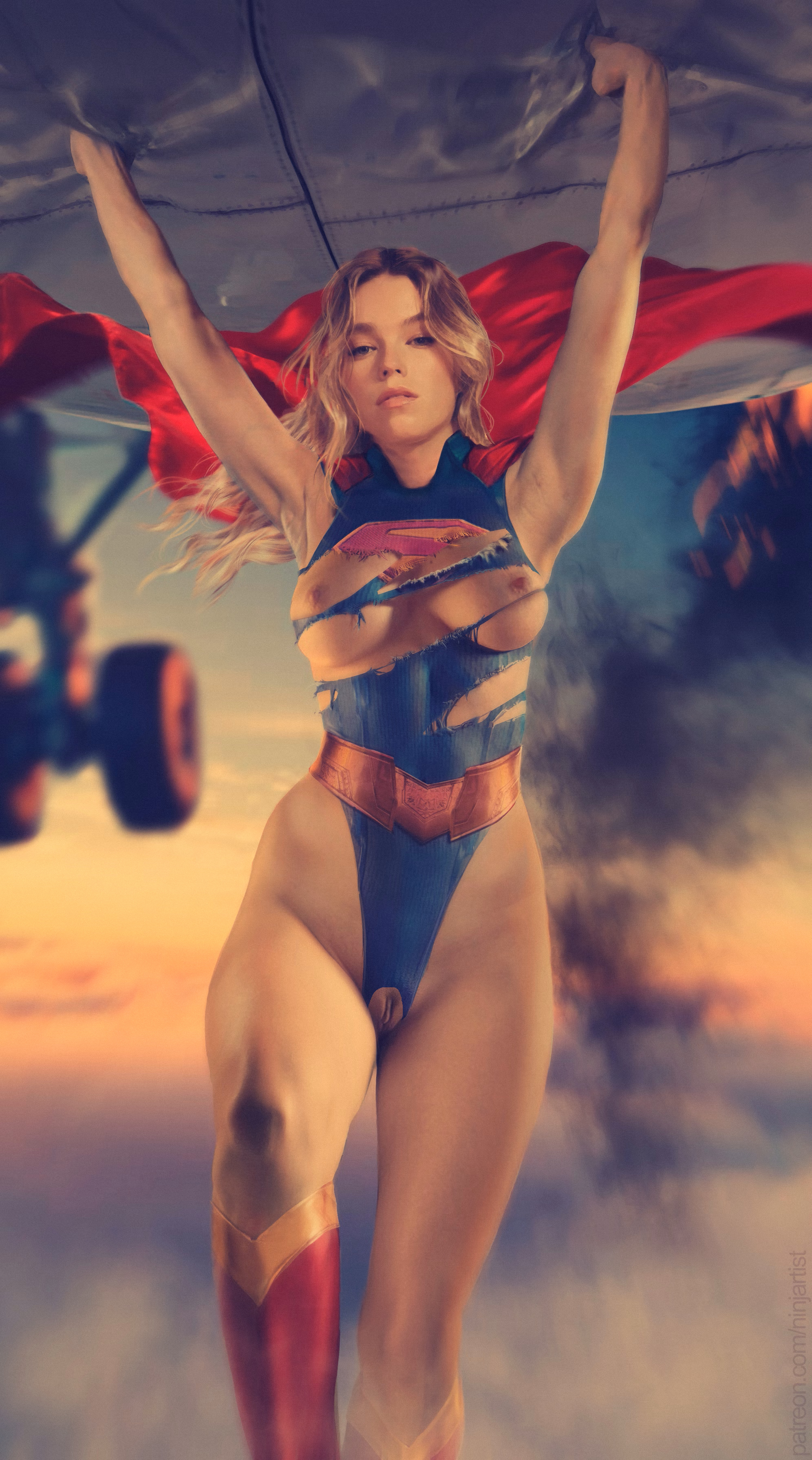 1girls, 2d, areola, areolae, big breasts, breasts, celebrity, dc, dc comics, dcu, female, female focus, female only, kara zor-el, light skin, light skinned female, medium breasts, milly alcock, naked, naked female, ninjartist, nude, nude female, nude male, realistic, ripped clothing, ripped suit, shaved crotch, shaved pussy, super strength, supergirl, supergirl (2026), supergirl (dcu), supergirl (series), superhero costume, superheroine, superheroine costume, superman (series), superpowers, thighs, vagina
