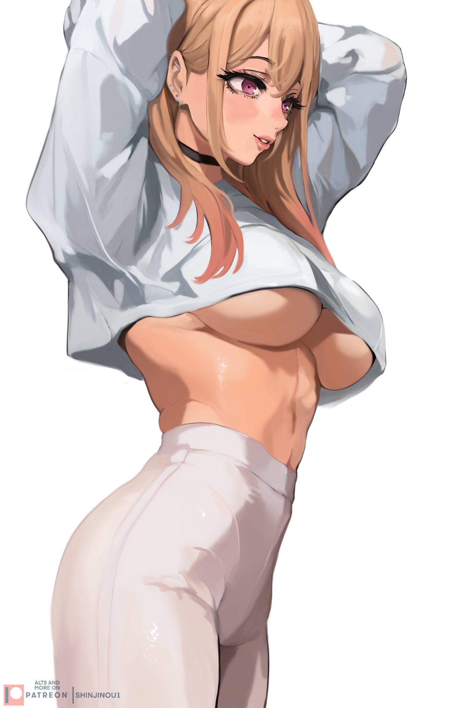 1girls, ass, big breasts, breasts, breasts out, busty, busty female, female, female only, huge breasts, kitagawa marin, my dress up darling, pinup, shinjinou, sono bisque doll wa koi wo suru, thick legs, thick thighs, tits, tits out, underboob, wide hips, wide thighs