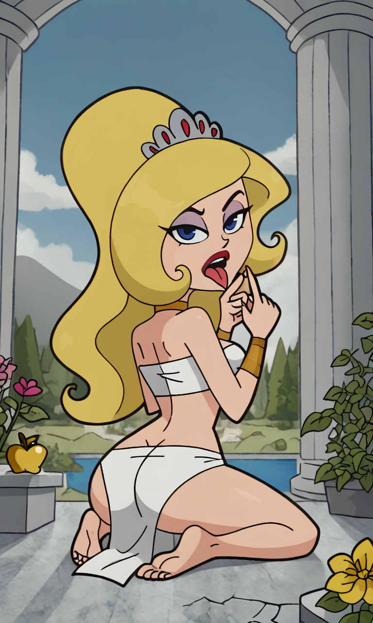 ai_generated ass barefoot bigmic145 blonde_hair breasts eris_(billy_and_mandy) female female_only goddess nai_diffusion solo stable_diffusion the_grim_adventures_of_billy_and_mandy white_skin