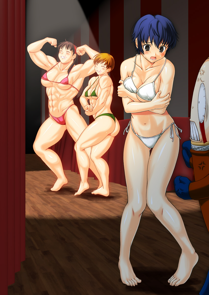 amagi_yukiko asaga_aoi edit muscle muscular_female persona persona_4 satonaka_chie shirogane_naoto