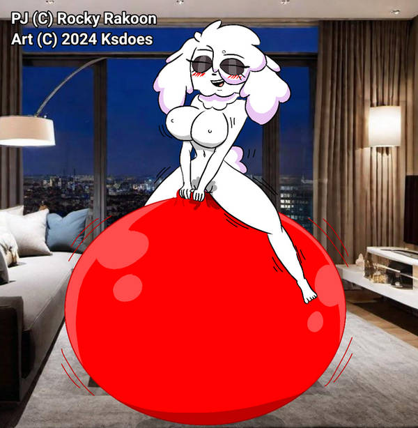 apartment big_breasts blushing bouncing canine eyes_closed furry furry_female inflatable ksdoes living_room looner nude nude_furry open_mouth orgasm pj_(rocky_rakoon) poodle rocky_rakoon smiling space_hopper wet_pussy yiff