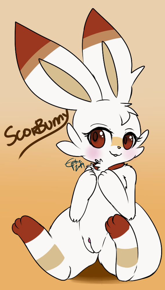 feral kaminura lagomorph mammal nintendo pokémon_(species) pokemon pokemon_ss pussy scorbunny video_games