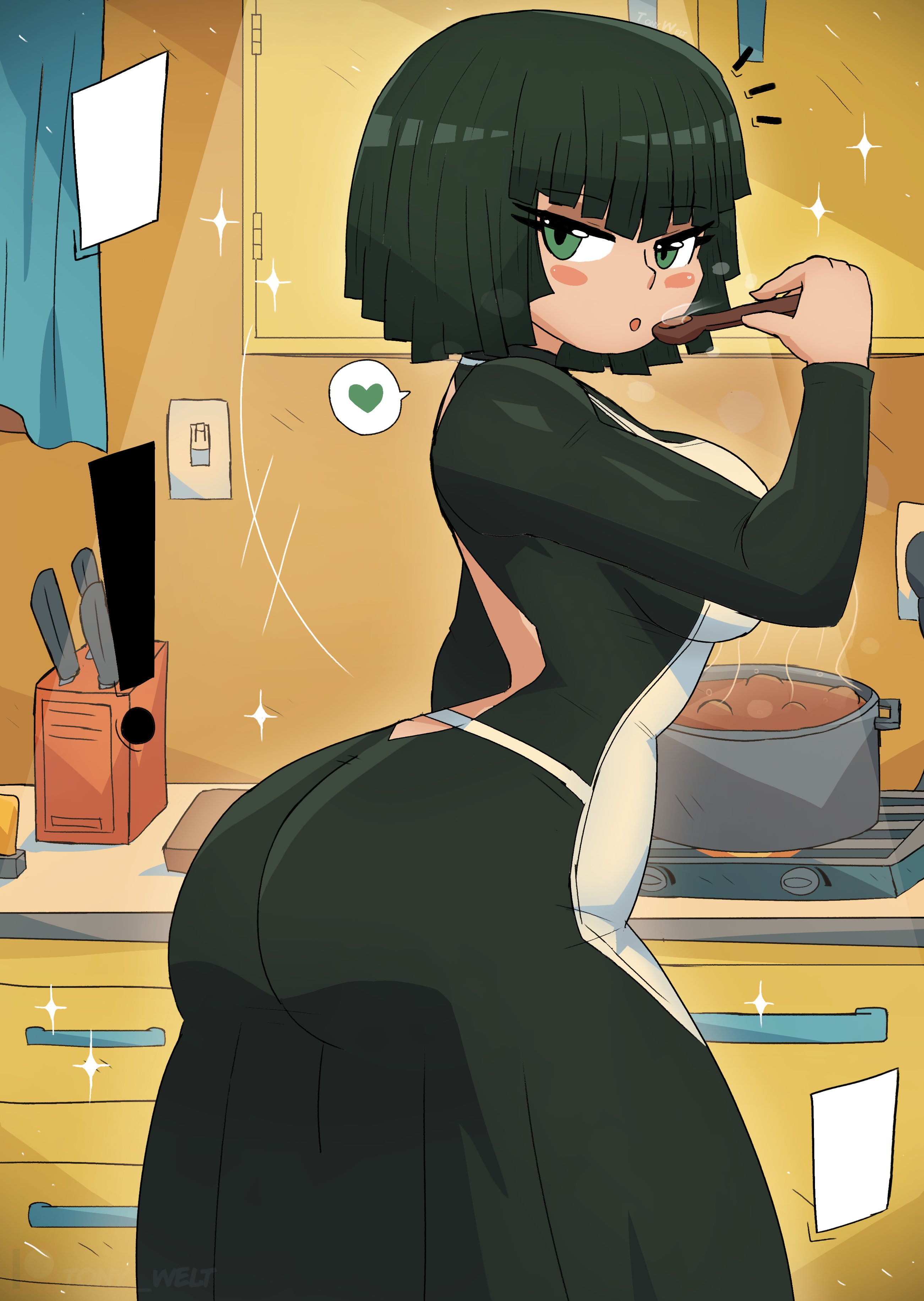 ass, breasts, female, female only, fubuki (one-punch man), one-punch man, sideboob, solo, tagme, tony welt