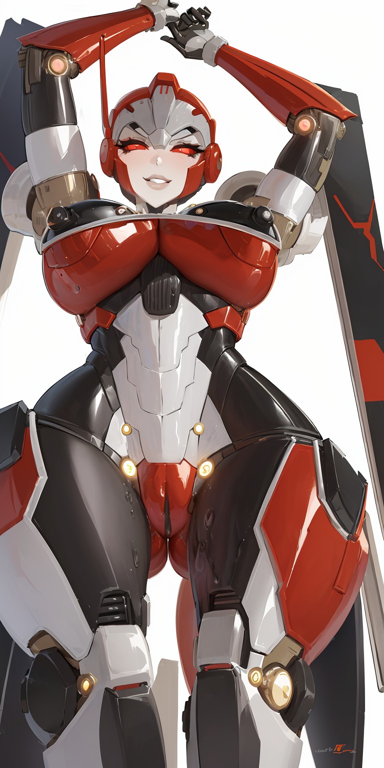 1robot_girl ai_generated bumblebee_movie erect_nipples looking_at_viewer metal_breasts metallic_body no_panties pussy red_eyes robot_humanoid roger1011 shatter_(transformers) thighs transformers