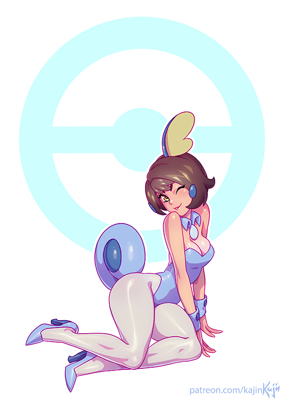 1girls, brown eyes, brown hair, cosplay, female, female only, gloria (pokemon), human, human only, kajinman, nintendo, pokemon, pokemon (cosplay), pokemon ss, short hair, sobble (cosplay), solo, solo female, wink