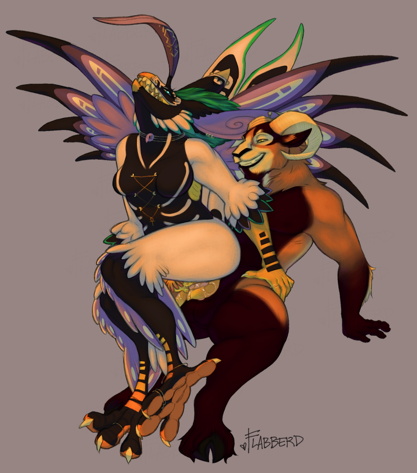 animal_humanoid anthro aven avian avian_feet avian_humanoid beak bird bird_humanoid bodily_fluids bovid brown_body brown_fur caprine claws dark_body dark_feathers feather_hair feather_tuft feathered_crest feathered_wings feathers female flabberd fur genital_fluids genitals goat green_body green_feathers head_crest hooves horn horned_humanoid humanoid hybrid jewelry looking_at_another looking_back looking_pleasured lube lube_drip male mammal markings multicolored_eyes multiple_piercings neck_tuft necklace on_bottom on_lap on_top orange_body orange_fur original_characters penetration penile penile_penetration penis penis_in_pussy piercing pseudo_hair purple_body purple_feathers reverse_cowgirl_position sex sheep striped_markings stripes tail tail_feathers teeth tentacle toe_claws toothed_beak tuft vaginal_fluids vaginal_penetration white_body white_feathers wings yellow_eyes