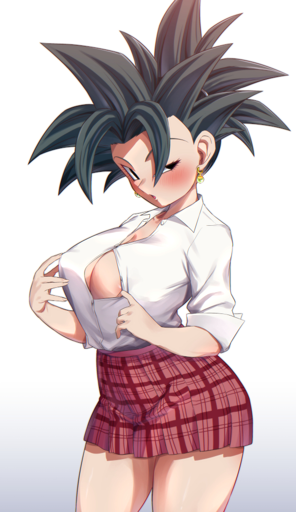 base_form_kefla black_eyes black_hair dragon_ball dragon_ball_super female kefla ponytail rom rom_taku spiky_hair tagme