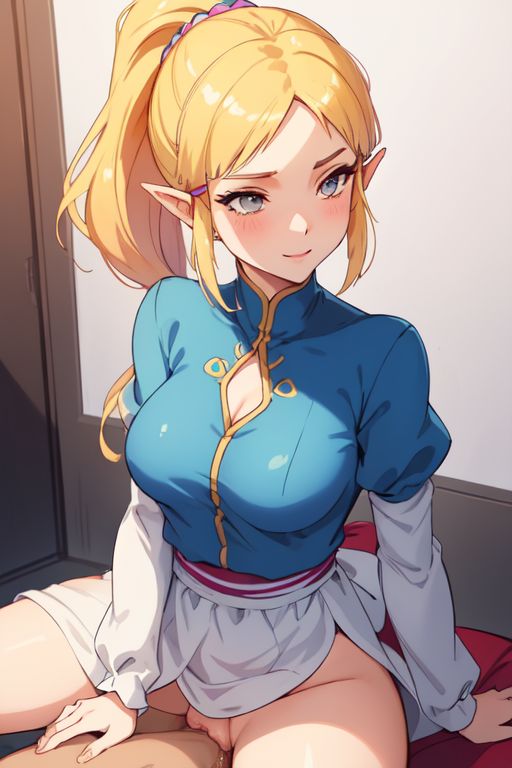 ai_generated big_breasts boob_window clothed_sex echoes_of_wisdom fully_clothed mythrafan65 nintendo ponytail princess_zelda riding_penis sex short_ponytail