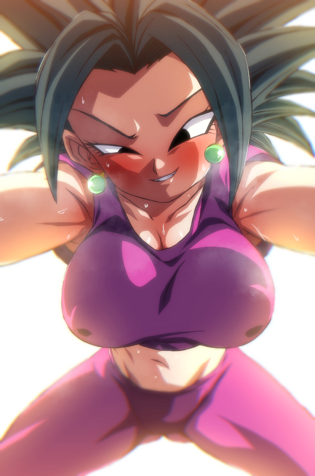 2d base_form_kefla black_eyes black_hair dragon_ball dragon_ball_super female full_color fully_clothed kefla no_penetration ponytail rom rom_taku solo solo_female spiky_hair tagme