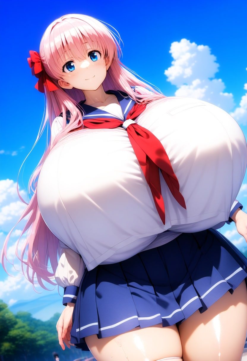 1girls ai_generated bangs big_breasts blue_eyes blue_skirt breasts hair_between_eyes hair_ornament hair_ribbon haramura_nodoka hi_res huge_breasts large_breasts long_hair long_sleeves minmin panties pink_hair pleated_skirt red_ribbon ribbon saki school_uniform schoolgirl skirt solo stable_diffusion standing thick_thighs thigh_highs thighhighs twintails white_shirt