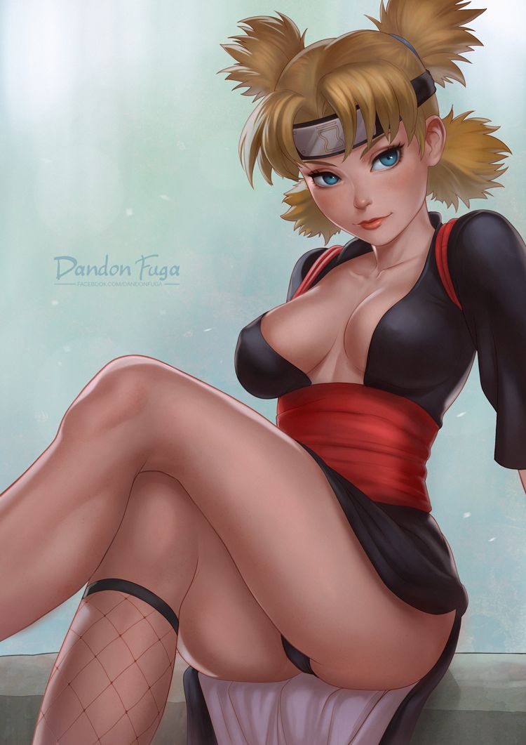 1girls, ass, black panties, blonde hair, blue eyes, breasts, busty, cleavage, crossed legs, dandon fuga, dress, female, female only, fishnet legwear, fishnets, legs, lipstick, naruto, naruto (series), naruto shippuden, nipple bulge, nipples, panties, realistic, solo, solo focus, temari, thighs, tied hair, twintails, upskirt