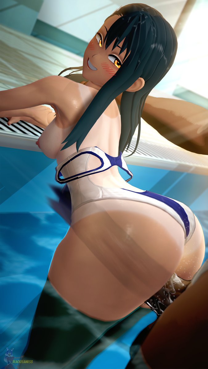 1boy, 1girls, 3d, 3d (artwork), areolae, athletic female, balls, big ass, big butt, big penis, big thighs, blackflames3, blush, bodily fluids, bottom heavy, breasts, breasts out, bubble ass, bubble butt, carrying, cheating, cheating girlfriend, competition swimsuit, dark skin, dark-skinned male, enormous penis, fat cock, female, giant penis, gigantic penis, hayase nagatoro, huge cock, interracial, large penis, long penis, male, massive penis, netorare, nipples, ntr, one-piece swimsuit, penis, penis in pussy, please don't bully me, nagatoro, pool, pussy, small breasts, spread legs, swimsuit, tan-skinned female, tanline, tanlines, thick penis, thick thighs, thighs, vaginal penetration