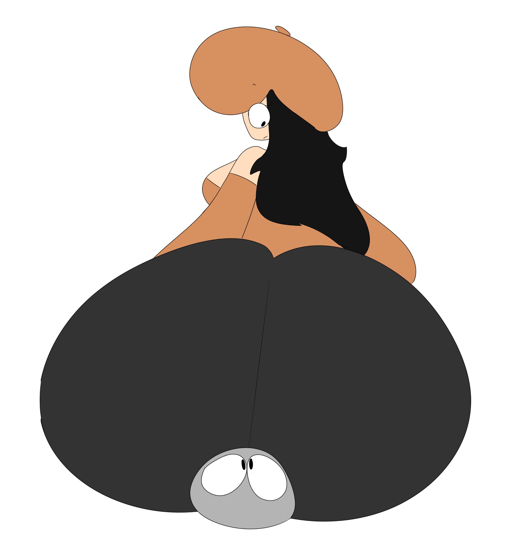 1girls, anon, anonymous character, ass, big ass, big butt, blank character, clothed, facesitting, fat ass, fat butt, female, fully clothed, huge ass, huge butt, hyper ass, memphisdx, metallicdx, mushroom toppin, pizza tower, serious, serious face, serious look, simple background, sitting on face, smothering, smothering ass