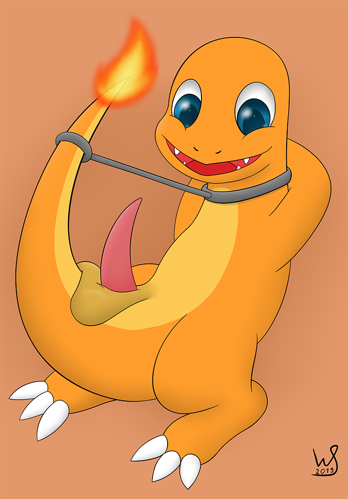 1boy animal_genitalia anthro bondage bound charmander erection male male_focus male_only nintendo nude penis pokémon_(species) pokemon pokemon_rgby scalie smile solo tail_bondage testicles text video_games watermark whitesky