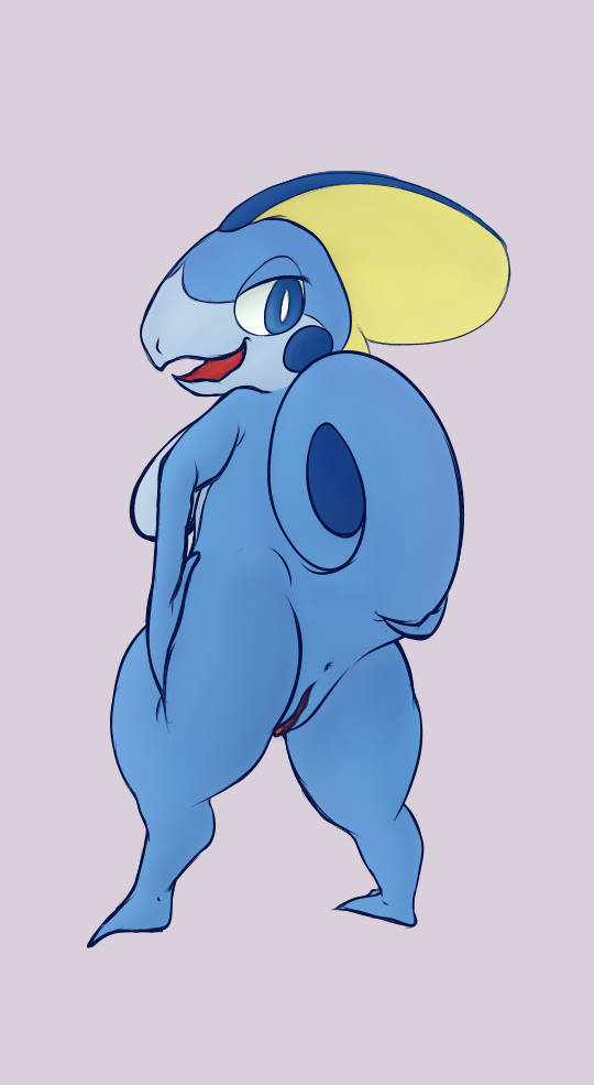 1girls 2019 anthro anthrofied anus ass big_eyes breasts chubby eye_contact feet female half-closed_eyes looking_at_viewer looking_back nintendo non-mammal_breasts nude open_mouth pokémon_(species) pokemon pokemon_ss pokemorph pose pussy rear_view reptile scalie shortstack sobble solo tail thick_thighs vagoncho video_games wide_hips