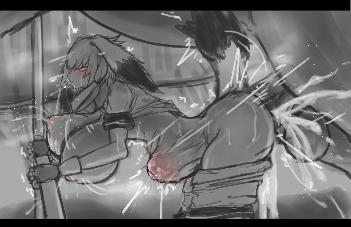 canvassolaris, horse, horsecock, kemono friends, male, penis, shoebill (kemono friends), stomach bulge, zoophilia
