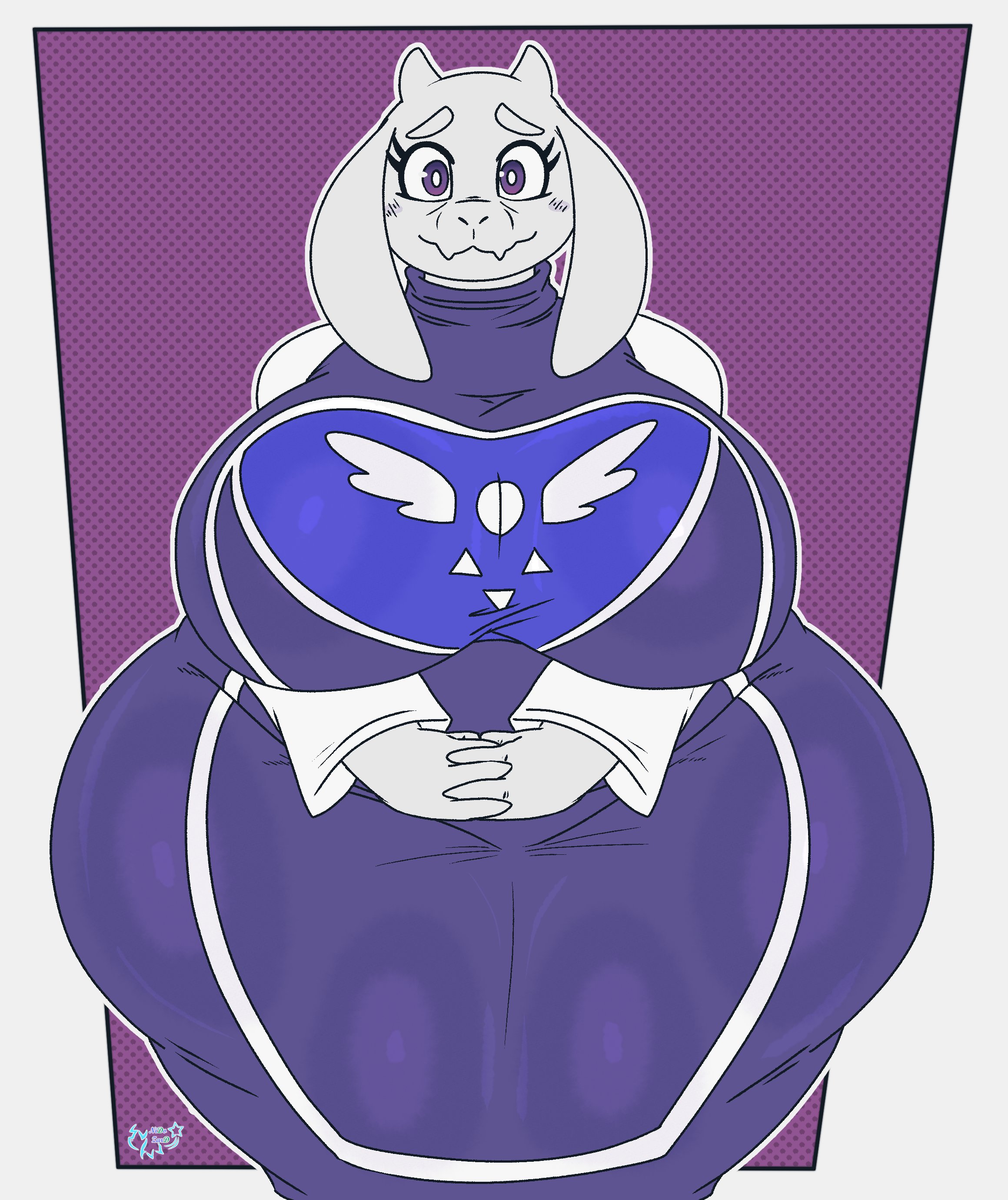 1girls, 2026, 2d, 2d (artwork), 2d artwork, anthro, big breasts, bovid, bovine, breasts, caprine, clothed, clothed female, digital art, digital drawing (artwork), digital media (artwork), dress, female, furry, furry female, goat, goat girl, goat horns, huge breasts, mature, mature female, mature woman, milf, mommy, mother, purple eyes, rinarooni, solo, tagme, thicc, thick, thick thighs, toriel, undertale, undertale (series), white fur, wide hips