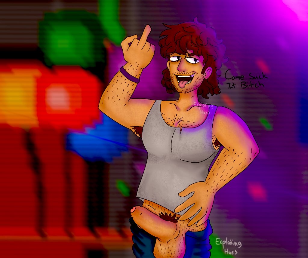 abs big_penis body_hair brown_eyes brown_hair cock_out dick facial_hair five_nights_at_freddy's five_nights_at_freddy's_4 fnaf foxy_bro fredbears_family_diner gay hairy_armpits hairy_balls male michael_afton mike_afton mike_schmidt mullet muscular_male older_brother older_brother_fnaf solo solo_male white_male