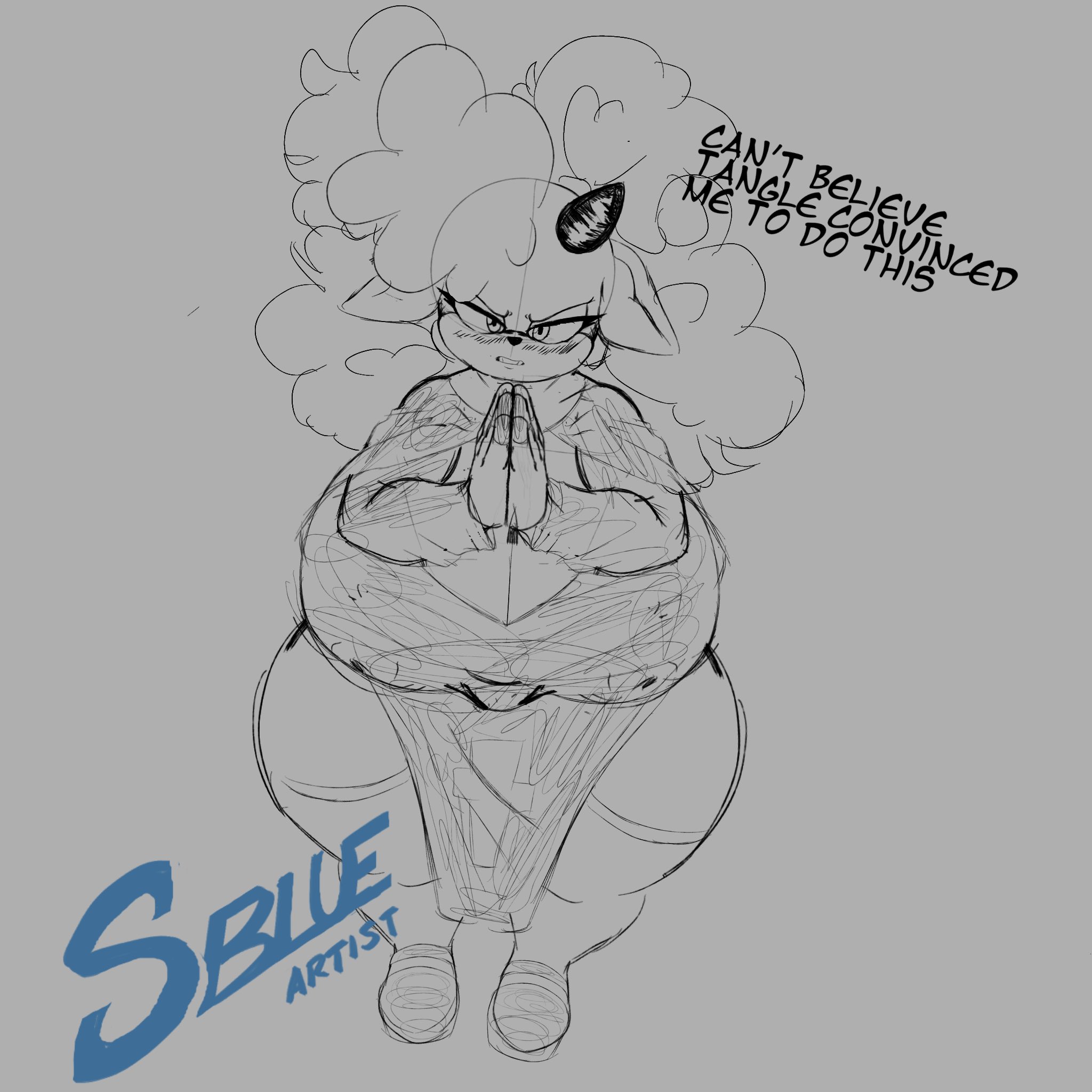 big breasts, cleavage, huge breasts, lanolin the sheep, mobian (species), nun, sheep, sheep girl, snowyblue, sonic (series), sonic the hedgehog (idw), sonic the hedgehog (series), thick thighs, wide hips