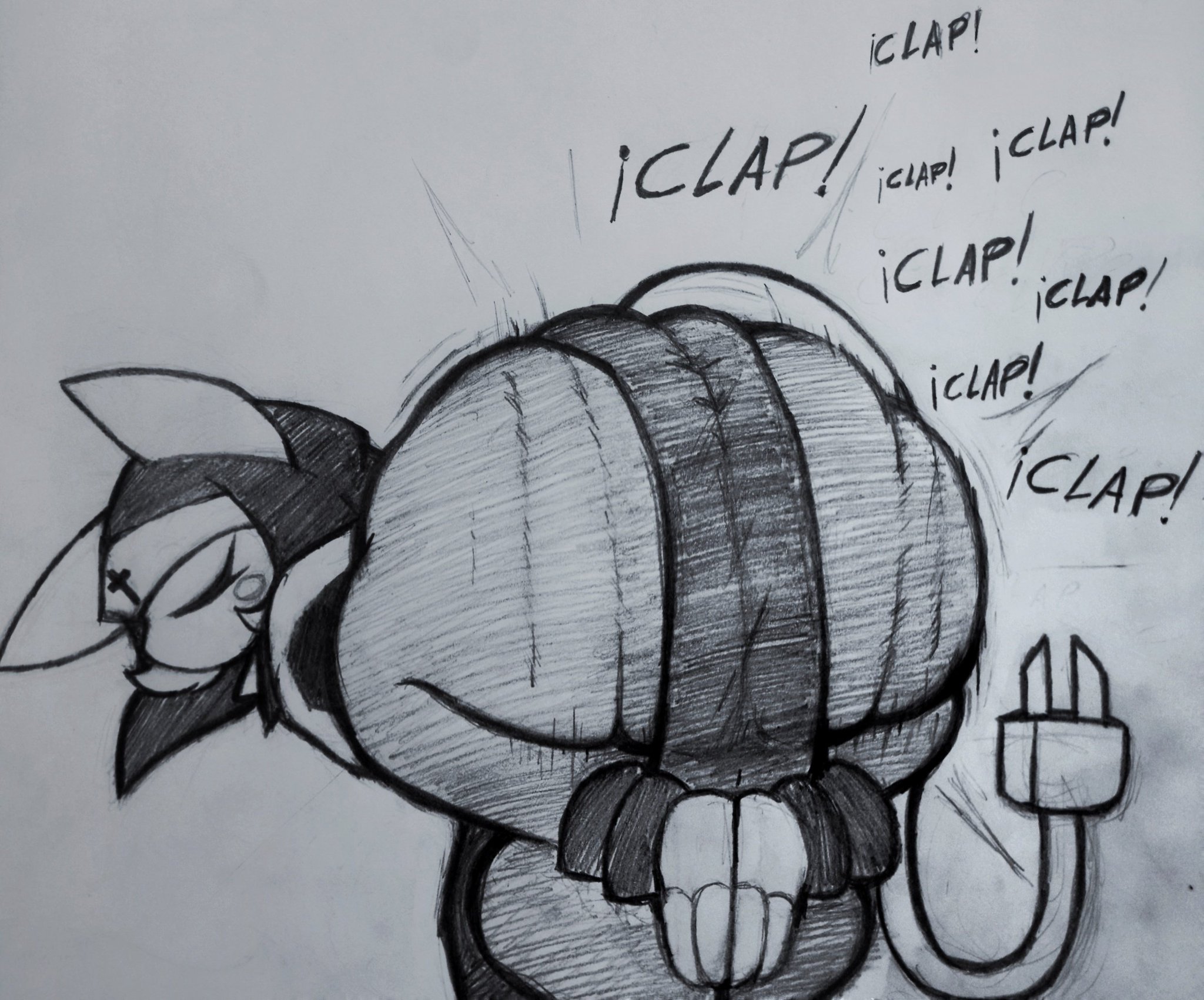 1girl, 1girls, breasts, cat ears, curvy, deltarune, deltarune chapter 5, female, furry, legs, nun, nun outfit, pencil (artwork), praise da booty (meme), rand0m 293, solo, tagme, tasque manager (deltarune), tasque manager (nun), thick thighs, tight clothing, traditional media (artwork), twerking, voluptuous, voluptuous female, yellow eyes