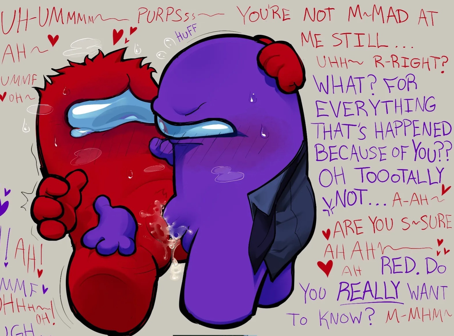 among us, among us (series), among us purple, among us red, cum, dialogue, penis, pussy, pussy juice, vaginal penetration, vaginal sex