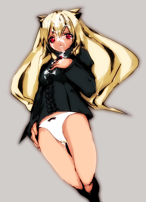 cum long_hair original panties red_eyes repair straight_hair underwear