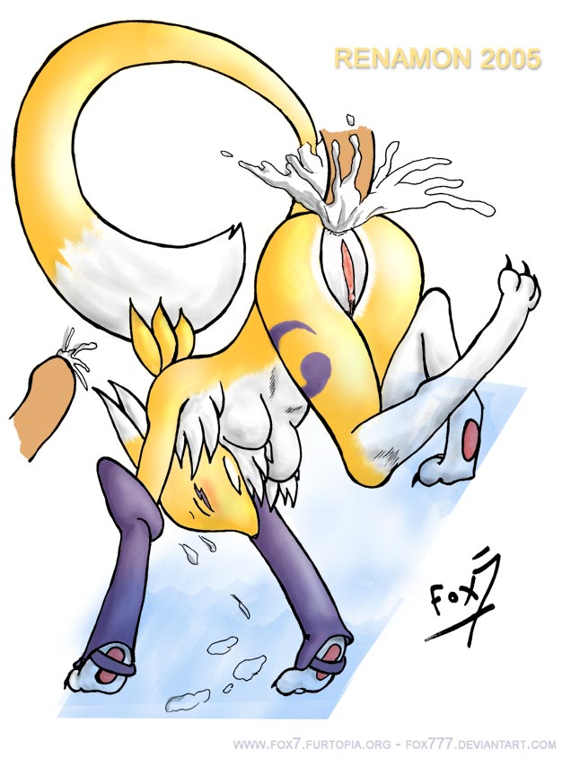 anthro buggery color cum digimon female fox7 fur furry male nude renamon sex tagme