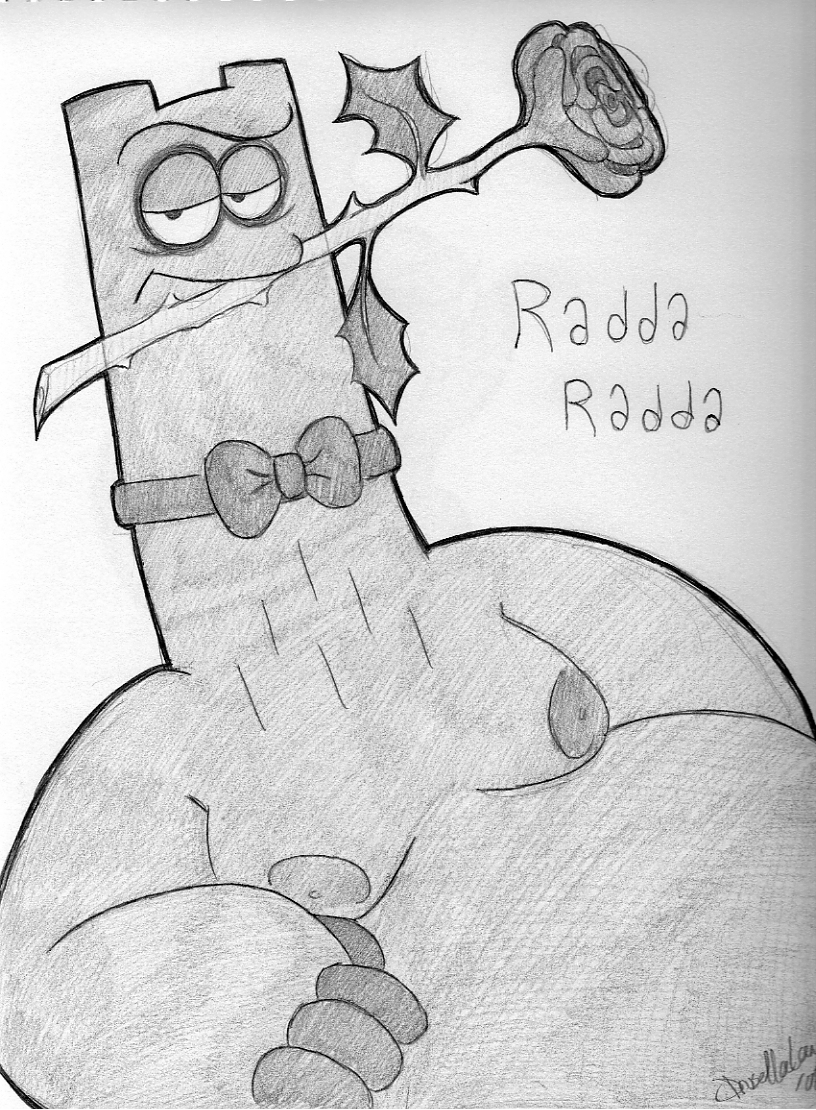 black_and_white bowtie cartoon_network chest_hair chowder chowder_(series) flower male male_only manboobs moobs nipples pencil_(artwork) rock_monster romantic rose shirtless shnitzel sketch solo solo_male tagme