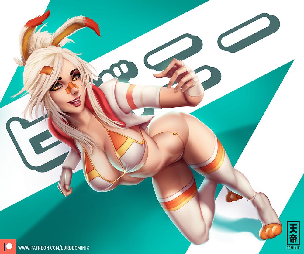 1girls bandaid_on_nose big_ass big_breasts bikini breasts bunny_ears cleavage clothes clothing cosplay curvy female female_only hair human humanized jessica_nigri lord_dominik nintendo personification pokemon pokemon_(cosplay) pokemon_ss scorbunny_(cosplay) solo solo_female text thick_thighs thighhighs underboob url watermark white_hair wide_hips