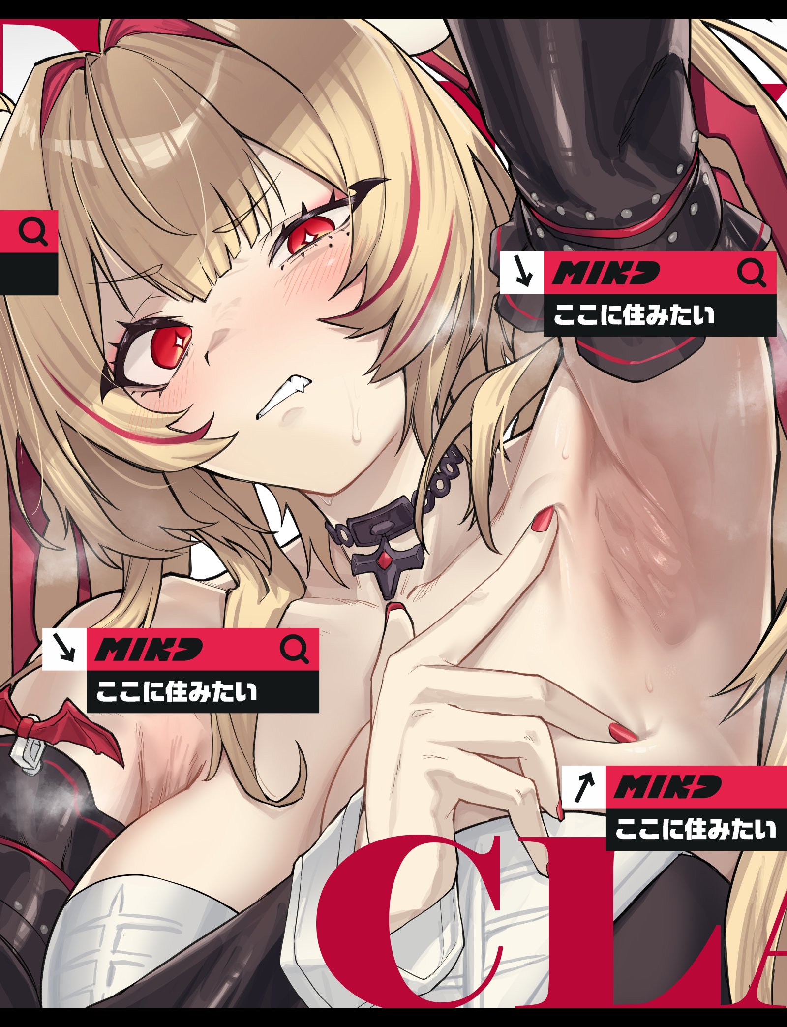 1girls, armpit crease, armpit fetish, armpit focus, armpit spread, armpits, blonde, blonde female, blonde hair, claret (zenless zone zero), claret flint, colored nails, female only, haishima xv, hoyoverse, light skin, light-skinned female, long nails, mihoyo, painted nails, red eyes, red nails, smell, smelly, smelly armpits, spreading armpit, twintails, zenless zone zero