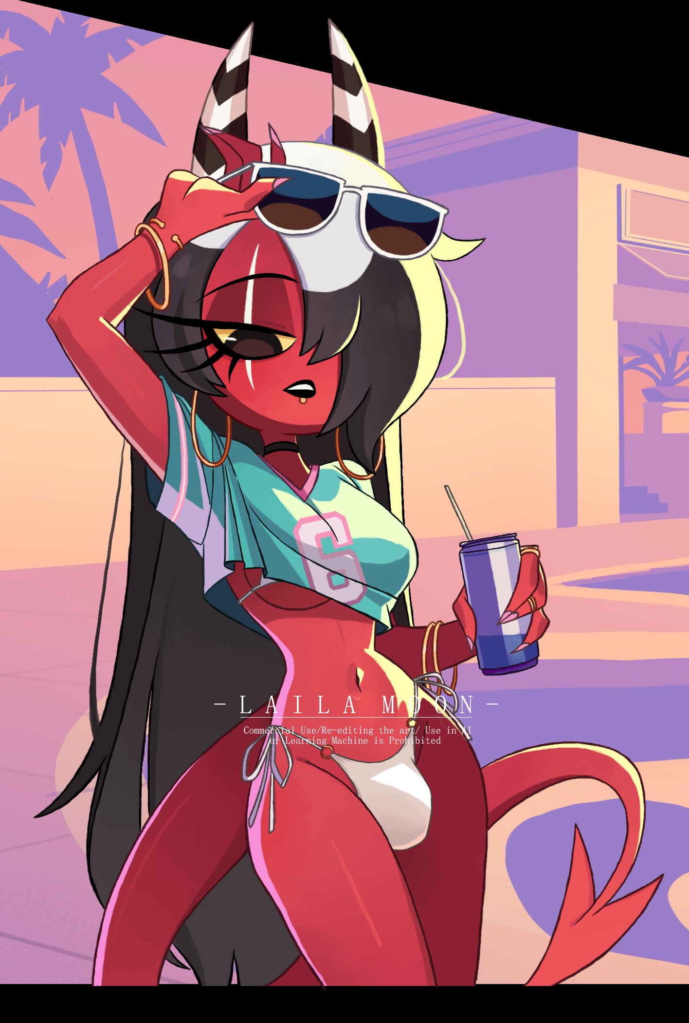 bulge, gta vi cover girl, hellaverse, helluva boss, panties, sallie may (helluva boss), solo, solo female, solo focus, tagme (artist), trans woman