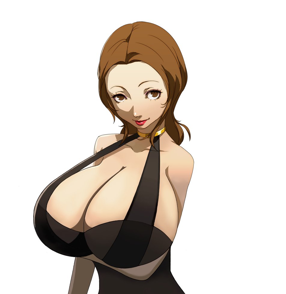 1girls 2024 2d 2d_(artwork) atlus big_breasts breasts breasts_bigger_than_head brown_eyes brown_hair edit edited edited_image edited_official_artwork eyelashes eyeliner female gigantic_breasts huge_breasts kashiwagi_noriko large_breasts long_hair looking_at_viewer looking_pleasured make_up makeup massive_breasts necklace persona persona_4 persona_4_the_golden portrait red_lips red_lipstick shiny_breasts shiny_hair shiny_skin solo solo_female suggestive suggestive_look white_skin white_skinned_female