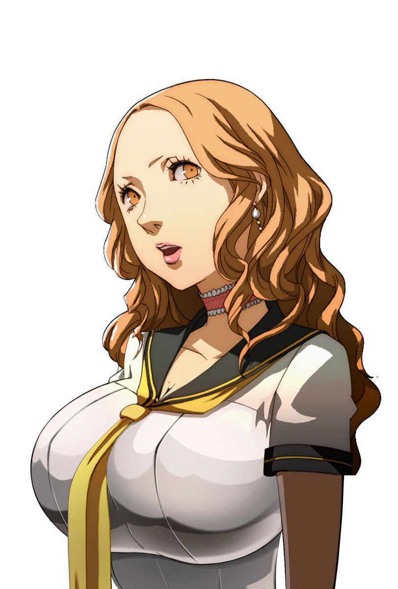 1girls 2024 2d 2d_(artwork) atlus big_breasts breasts ear_piercing earrings ebihara_ai edit edited edited_image edited_official_artwork eyelashes female gigantic_breasts huge_breasts karfound large_breasts lips looking_at_viewer massive_breasts neckband open_mouth orange_eyes orange_hair pale-skinned_female pale_skin persona persona_4 persona_4_the_golden pink_lips portrait solo solo_female tight_clothes tight_clothing tight_shirt white_skin white_skinned_female