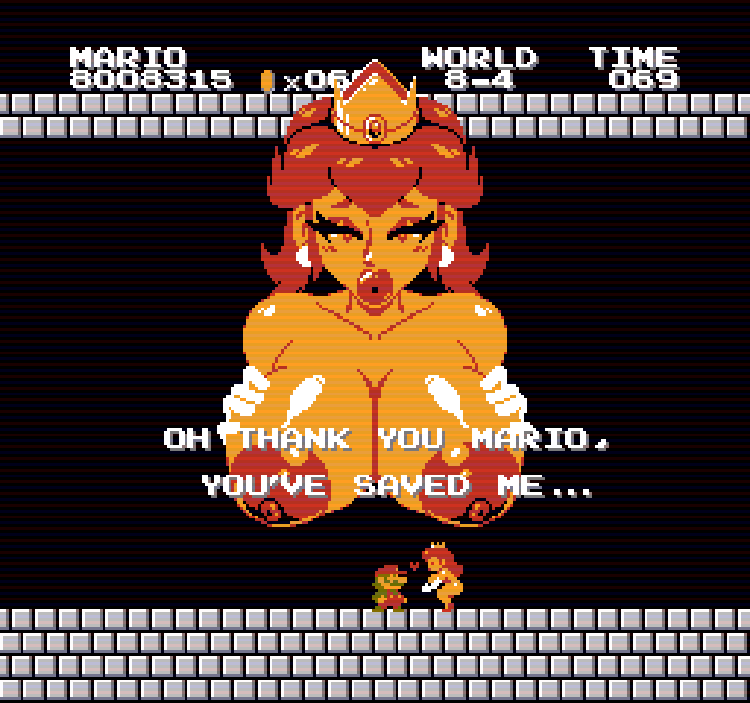 areola areolae big_areola big_breasts big_lips breasts koituskazam mario mario_(series) naked naked_female nintendo nipples pixel_art plump_lips princess_peach princess_peach_sprite_redraw_(meme) super_mario_bros._(nes)