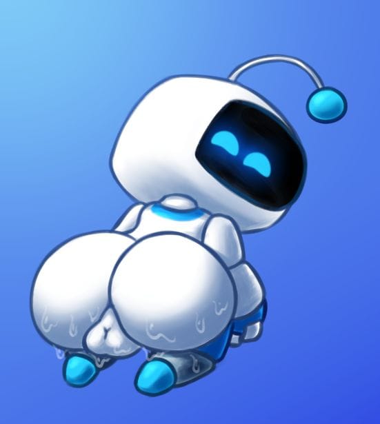 ass astro_bot astro_bot_(series) balls big_head blue_eyes focus_on_ass genitals hi_res humanoid looking_at_viewer machine male meowny non-human non-human_onlyplaystation playstation robot robot_humanoid screen screen_face shortstack small_body solo sony_interactive_entertainment sweat sweating sweaty_butt thick_thighs white_body